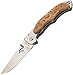 Elk Ridge - Outdoors Folding Knife - 4.25-in Closed, 3-in Mirror Polished Stainless Steel Blade, Maple Burl Wood Handle, Pocket Clip - Hunting, Camping, Survival, EDC - ER-519
