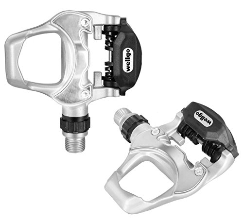 wellgo bike look delta compatible indoor cycling & road bike bicycle pedal set