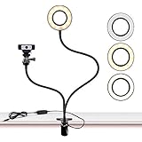 Webcam Light Stand for Live Stream, Selfie Ring Light with Webcam Mount for Logitech C925e, C922x, C930e,C922,C930,C920,C615,Brio 4K