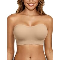 LetsJoli Push Up Strapless Bras for Women Supportive Bandeau Bra Non Slip Wireless No Underwire Padded Tube Bra