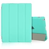 Besdata Ultra Slim Lightweight Smart Stand Cover Auto Wake/Sleep Function & Translucent Back Case for Apple iPad 2 / iPad 3 / iPad 4 Bundle with Screen Protector, Cleaning Cloth & Stylus (Mint Green)