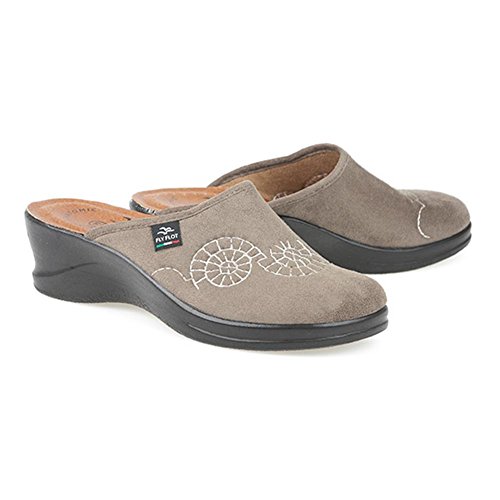 Fly Flot Anatomic Mule Slipper with Fossil Stitch Design