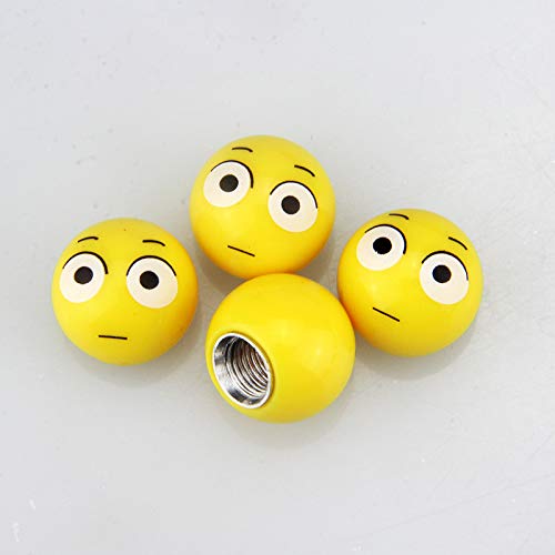 choolo Consternation Face Shaped Tire Valve Stem Caps, 4 Pack Tire Valve Caps Universal Tire Caps for Car Wheels
