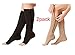 2 Pairs Compression Socks Open Toe Leg Support Stocking Knee High Socks with Zipper 15-20 mmHg