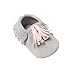 Voberry Infant Toddlers Baby Boys Girls Soft Soled Tassel Crib Shoes PU Moccasins (0~6 Month, Grey)