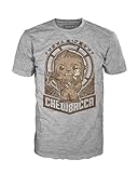 Funko Unisex-Adults Pop Tees: Chewie and Porg Millennium Falcon, Sport Gray, Extra Large