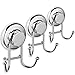 HASKO accessories - Powerful Vacuum Suction Cup Hook Holder - Organizer for Towel, Bathrobe and Loofah - Strong Stainless Steel Hooks for Bathroom & Kitchen, Towel Hanger Storage (3 Pack)