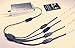 TronicsPros 4 Pin LED Splitter Cable Flex LED Strip Connector 4 Way Splitter for One to Four SMD 5050 3528 2835 RGB LED Tape LED Ribbon LED Strip Light -30cm/12in Long (1 to 4 Splitter, Black, 2pcs)