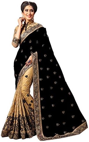Panash Trends Women's Heavy Embroidery Work Satin Silk Saree