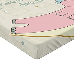 Ambesonne Hippo Fitted Sheet Set, Cartoon