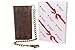 Men's Biker's Rusty Brown Leather Long Tri-fold Chain Wallet Crazy Horse 312 RFID Signal Blocking Checkbook