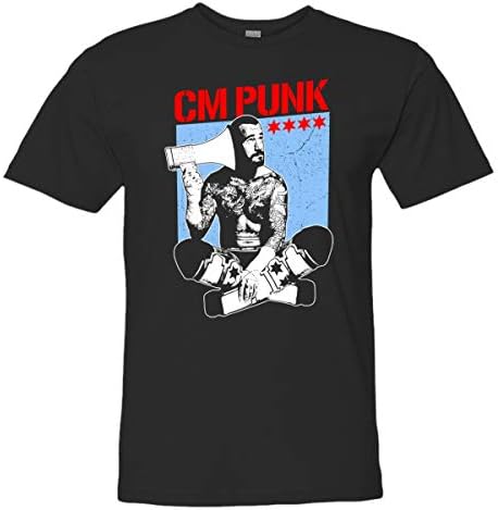 Mens Unisex cm Punk Megaphone HQ Wrestling Tee Shirt