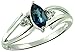RB Gems 925 Sterling Silver Ring Genuine Gems Marquise 8x4 and Round Gems Accented with Wave-like Design Shank Rhodium-Plated Finish (London Blue Topaz, 8)