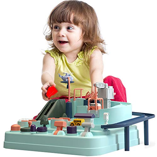 Car Adventure Track Set Creative Manual Operation Vehicles Race Toys Railway Racer for 1 2 3 4 5 6 7 years Old Boy Girl Infant Toddler Kid Puzzle Games Interactive Classic Toys Vehicle Playset Gifts