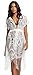 Costyleen Summer Womens Beach Wear Cover up Swimwear Bikini Lace Floral Long Maxi Beach Dress White1 S(fits XS-S)