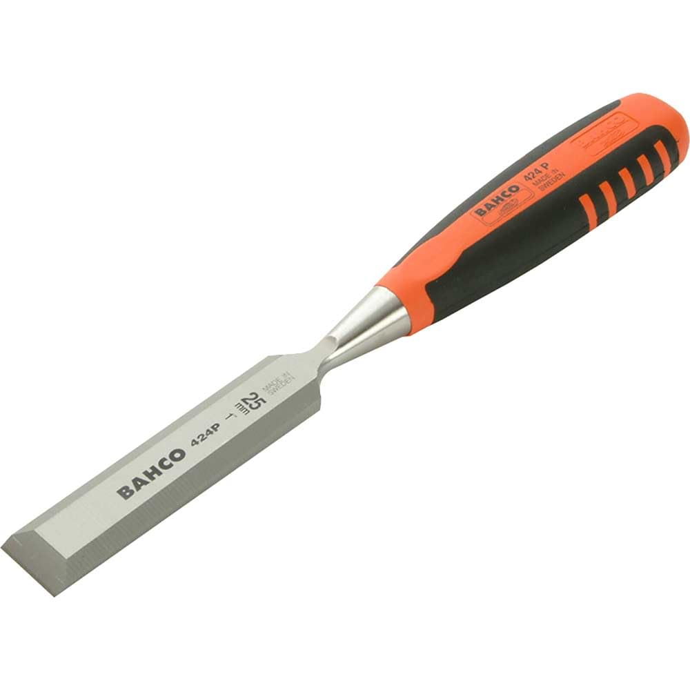 Bahco 424P-25 B/E Chisel 25MM, Silver/Orange/Black