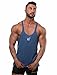 Jed North Bodybuilding Stringer Gym Tank Top Singlet Racerback, X-Large, Blue