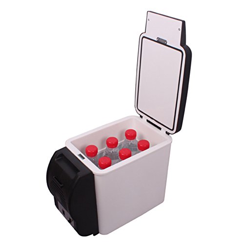 Click Here to See More Images SL&BX Ccar refrigerator,Mini fridge,Car fridge home car dual use portable mini compact refrigerator - white-black 31x17x26cm(12x7x10inch)