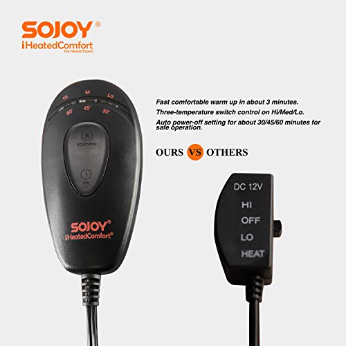 Sojoy 12V Heated Travel Electric Blanket for Car, Truck,Boats or RV with High/Low Temp Control
