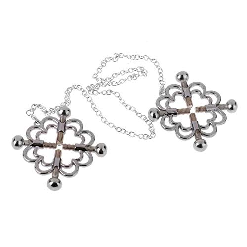 The Bondage Locker Metal Nipple Clamps with Adjustable Screw and Connecting Chain