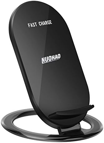Wireless Charger,NUOHAO QI Fast Wireless Charging Stand for Samsung Note5 S7/S7 edge S6/S6 edge,iPhone7 6 6S,HTC 8X/M8/M9,Nexus 4/5/6/7(black)