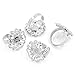 Housweety 10PCs Adjustable Ring Base Blank Settings Flower 18.3mm US 8 Silver Tone