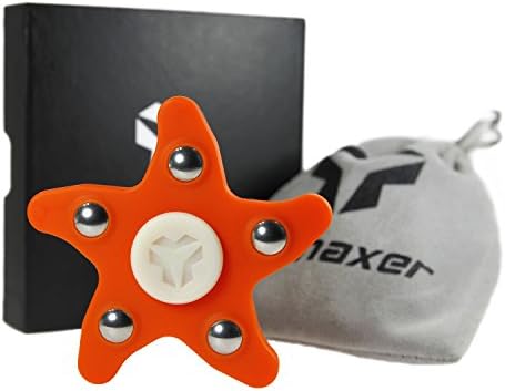 Yomaxer Fidget Spinner Silicone Starfish Hand Spinner R188 Bearing Flexible Silica Gel Material Soft Fidget EDC Toy Freely Pinch and Squeeze (Orange)