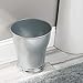 mDesign Decorative Metal Small Trash Can Wastebasket, Garbage Container Bin - for Bathrooms, Powder Rooms, Kitchens, Home Offices - Modern Curved Design - Pearl Silver/Chrome
