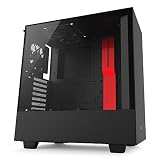NZXT H500i - Compact ATX Mid-Tower PC Gaming Case - RGB Lighting and Fan Control - CAM-Powered Smart Device - Enhanced Cable Management System - Water-Cooling Ready - Black/Red - 2018 Model