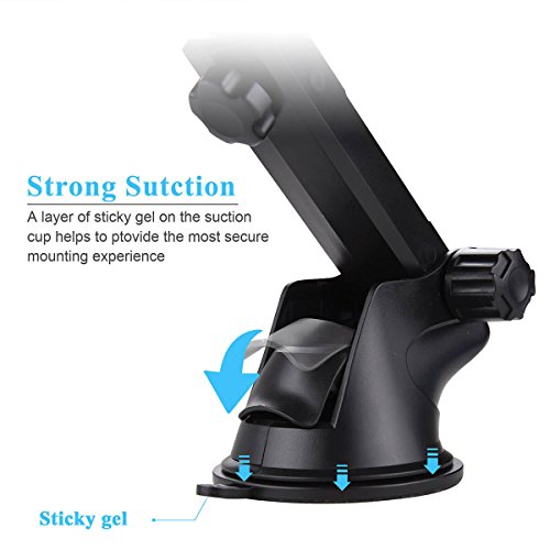 Phone Holder for Car,Upgrade Car Phone Mount for Universal 2.4-3.6 Inch Cell Phones,Windshield Dashboard Car Holder Adjustable Portable Accessories for iPhone/Galaxy Note/Google,LG and More By Pipigo