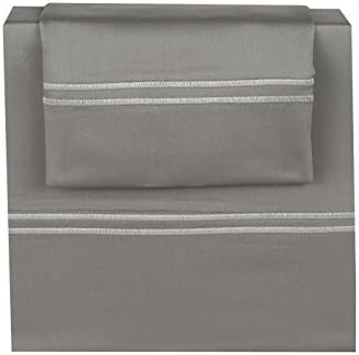 INDIGO FINE LINENS Hotel Collection 620 Thread Count 100% Cotton Sateen Sheet Set, Queen Grey