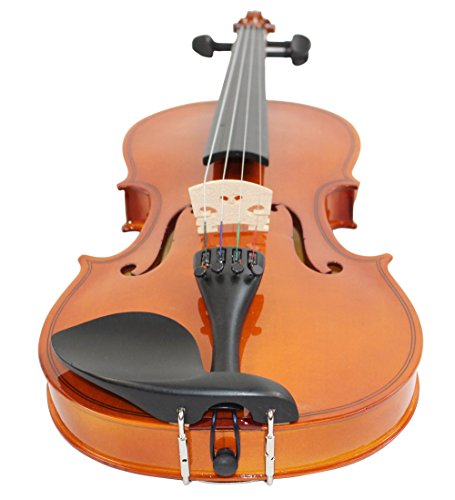 YMC VL-NR 4/4 Violin Starter Kit with Hard Case, Bow, Rosin, Extra Strings, Shoulder Rest, Mute, Electronic Tuner, Pinkinest, Polish Cloth, Violin Hanger, Natural, Full Size