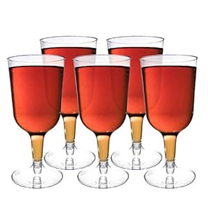 MATANA 48 Copas de Vino de Plástico Duro Transparente (180ml) – Elegantes, Resistentes y Reutilizables – Cumpleaños, Bodas, Navidad, Celebraciones de Nochevieja, Barbacoas, Picnic, Fiestas
