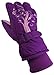 N'Ice Caps Kids Waterproof Winter Thinsulate Warm Gloves (Neon Purple Scroll Print, 4-5 Years)