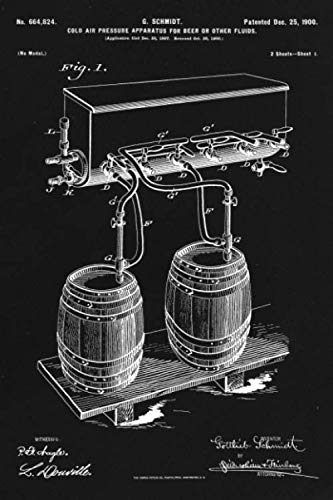 Journal: Beer Cold Air Pressure Apparatus Patent Ruled Diary for Writing and Notes (6 x 9) 120 Pages, Soft Cover