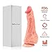 9.45-inch Realistic Soft Silicone Dildo with Strong Suction Cup- with Huge Balls Fake Penis Rubber Dildo Soft Silicone Female Masturbation Toys for Women by Beyourlover(Power Dick）