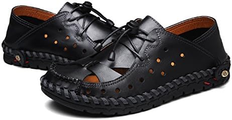 Maizun Mens Sports Sandals Summer Leather Outdoor Fisherman Sandal Breathable Walking Beach Sandals