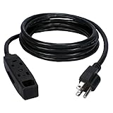 QVS PC3PX-15 3-Outlet, 3-Prong Power Extension Cord