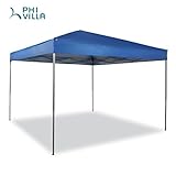 PHI VILLA 10 x 10 ft Portable Pop-Up Canopy Straight Leg, 100 Sq. Ft of Shade, Blue