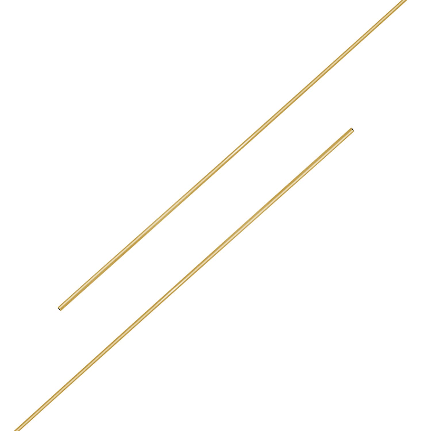 Ohamtes 2PCS Brass Tube ID1.1mm(0.043") x OD1.5mm(0.059") x L300mm(11.81"), wall Thickness 0.2mm(0.008"), Used for Refrigerator Capillary Tube, Oil Circuit Hydraulic System, Craft Decoration