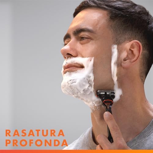 Fusion5 12 Lamette Fusion 5 di Ricambio per Rasoio Barba Manuale, con Striscia Lubrificante per Scorrevolezza Fluida e 6 Lame per Rasatura Profonda e Duratura