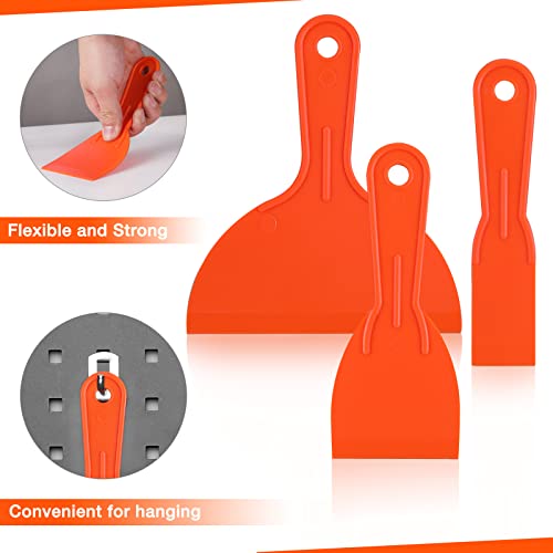 ValueMax 2-Pack Razor Blade Scrapers with 20Pcs Plastic Blades, 20Pcs Metal Blades and 3-Pack Plastic Putty Knives, Cleaning Razor Scraper Remover Tool for Decals, Stickers, Labels, Caulk, Paint