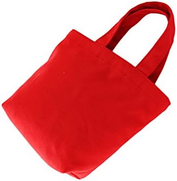 HZsdzML Solid Color Portable Canvas Lunch Cosmetics Storage Bag Women Clutch Handbag - Red