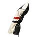 Majek Retro Golf Headcovers White Red and Black Vintage Leather Style 1 & 3 Driver and Fairway Head Cover Fits 460cc Drivers Classic Look
