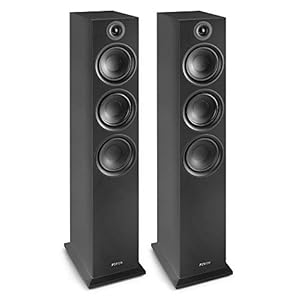 Fenton SHF80B Hifi Speakers 500W – 3-weg High-end speakerset – 3 Woofers + Tweeter – Muziek, Films en Games – Zwart