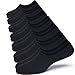 WANDER No Show Socks Mens Non Slip Low Cut Invisible Ankle Sock Pack 7 Pairs Boat Liner 6-12 (7Black)