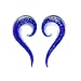 Spiral Glass Ear Tapers 00 Gauge Blue Ink Glow in the Dark with Plugs (10mm) - 4 Pieces