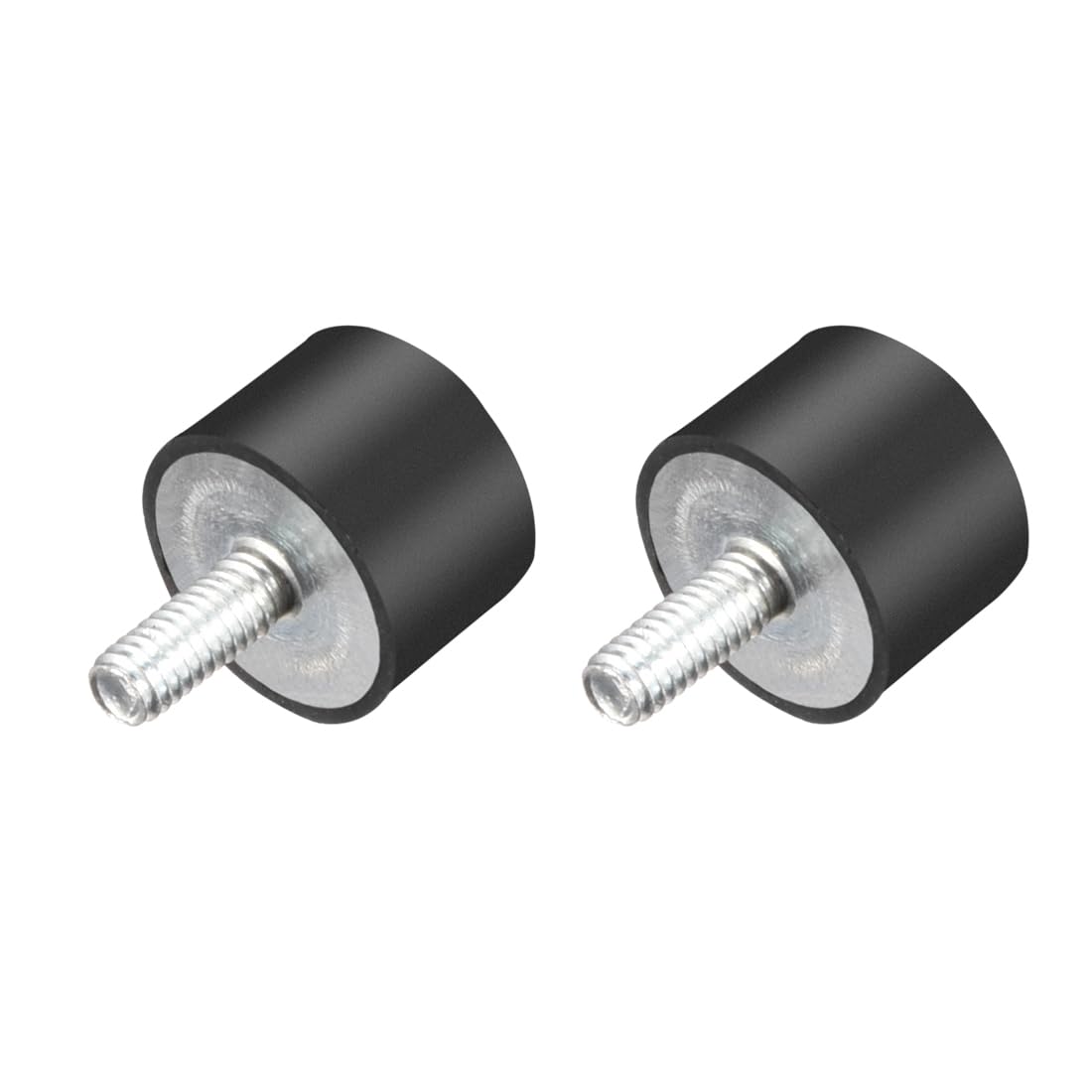sourcing map M4 Thread Rubber Mounts,Vibration Isolators,Cylindrical Shock Absorber with Studs 15 x 10mm 2pcs