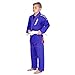 Elite Sports Ibjjf Ultra Light Bjj Brazilian Jiu Jitsu Gi For Kids with Preshrunk Fabric and Free Belt C3, Blue