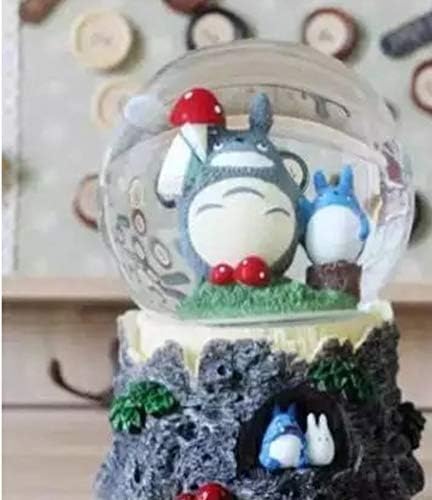 YYMUSS Cute cartoon cat dragon crystal ball music box with lights floating Snowflake birthday gift girlfriend gift 12x12x16cm,B